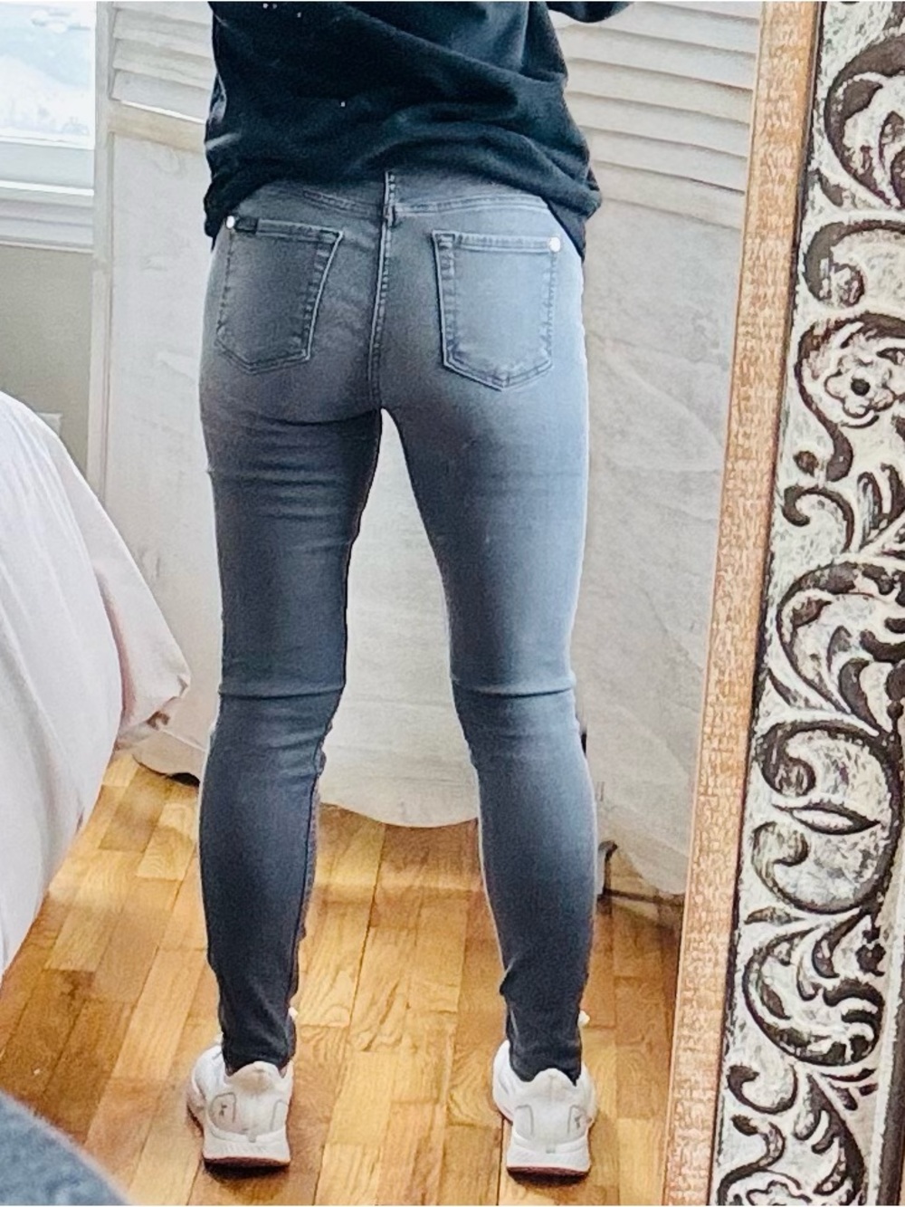 Maternity Skinny Jeans, Dark Grey, Size 25